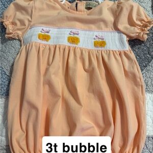 Peach Smocked Kids Bodysuit